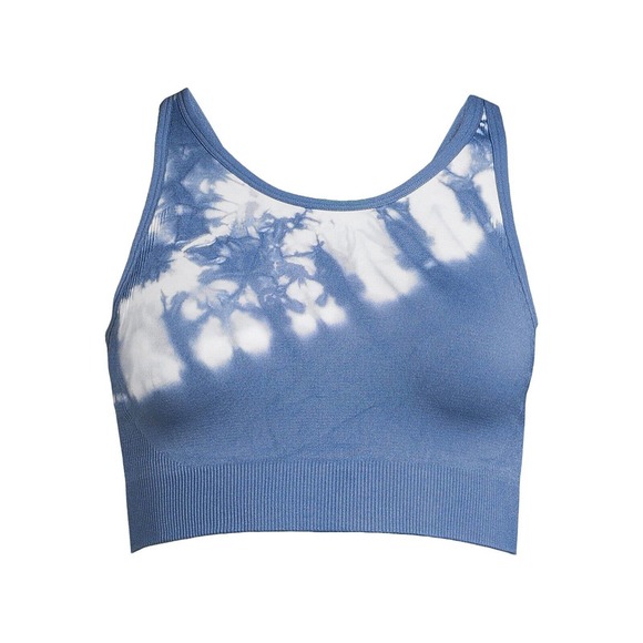 Avia Women's Seamless High Neck Medium Support Sports Bra Blue Size X-Large NEW - Picture 3 of 6